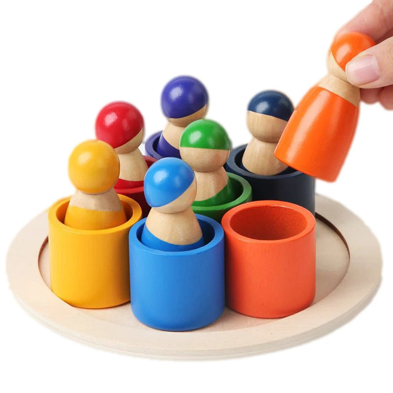 Puzzle in legno a forma di arcobaleno